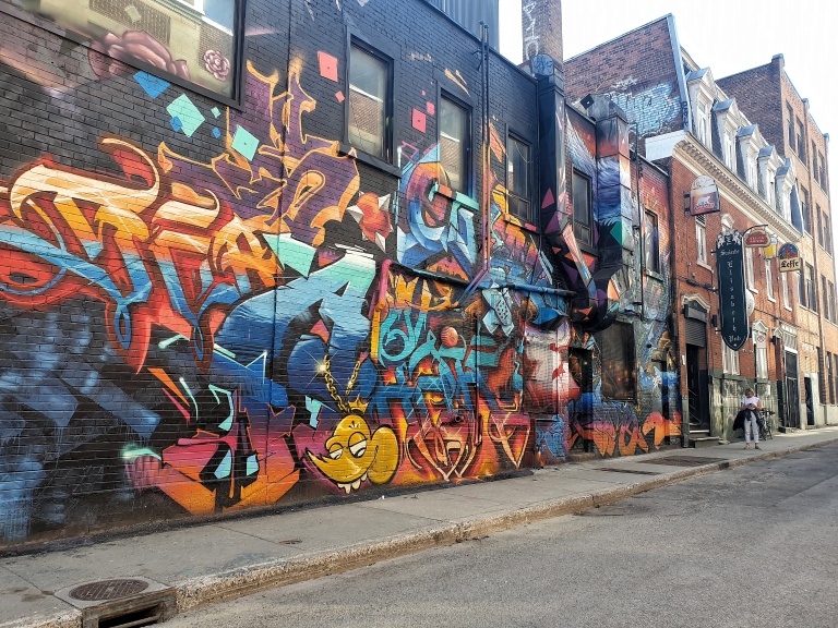 Saint-Catherine Street street art in Montreal