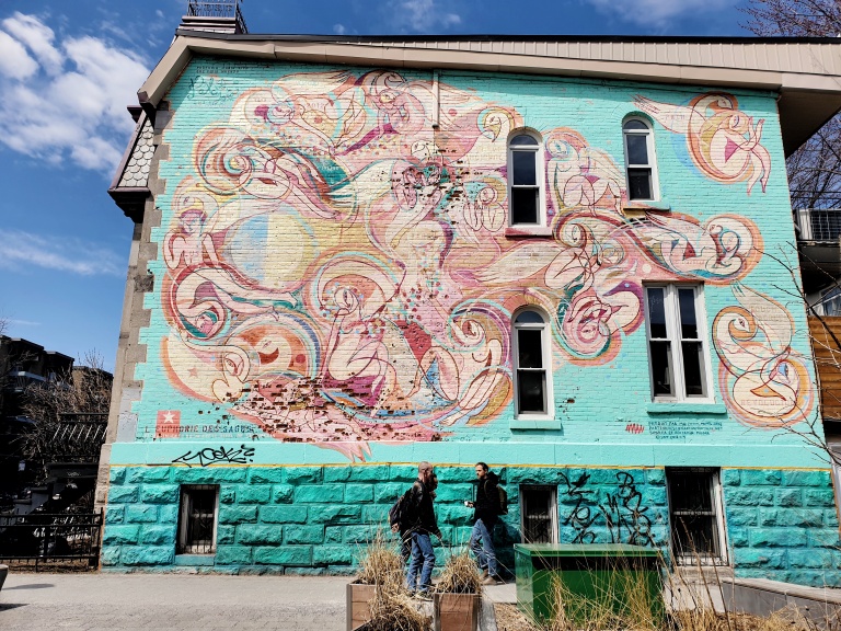 Spotting street art on Saint-Denis Street in Montreal
